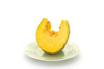 Pumpkin pieces in dish