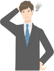 男性　スーツ　表情