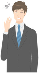 男性　スーツ　表情