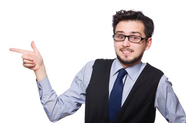 Young businessman isolated on white