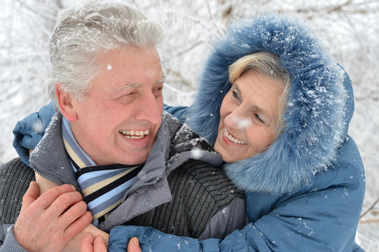 Senior Couple At Winter Outdoors