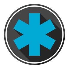 Obraz premium Emergency icon, Hospital sign, Medicine vector sign with long shadow