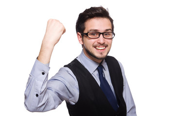 Young businessman isolated on white