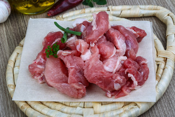 Diced pork meat