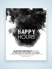 Happy Hours party celebration Flyer or Banner.