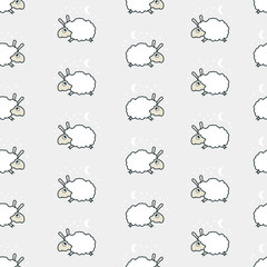 seamless cute sheep pattern.
