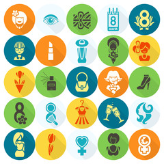 Womans Day Icon Set