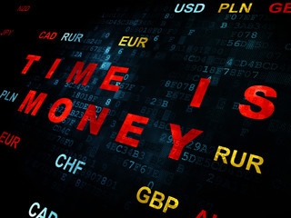 Fototapeta premium Business concept: Time is Money on Digital background