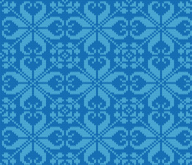 vector knitting seamless background: christmas ornament