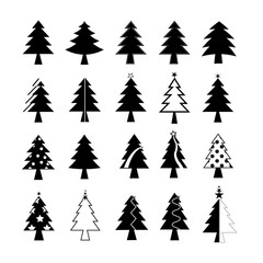 Obraz premium Christmas tree set vector