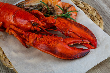 Lobster and shrimps