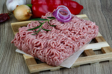Raw minced pork meat