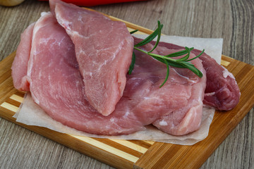 Raw pork Schnitzel