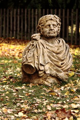 Statue in the leaves
