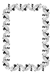 Silhouette frame with roses