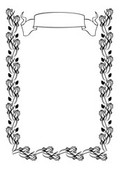 Silhouette frame with roses