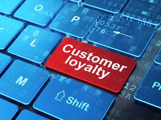 Fototapeta premium Advertising concept: Customer Loyalty on computer keyboard