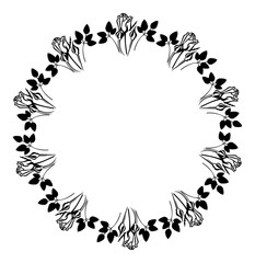 Round silhouette frame with roses