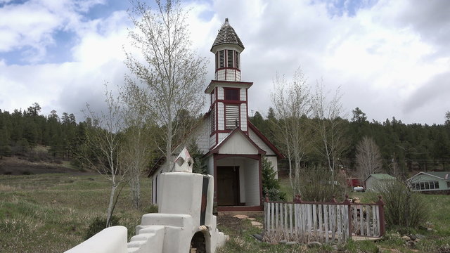 Historic wooden church Pagosa Springs Colorado 4K 261