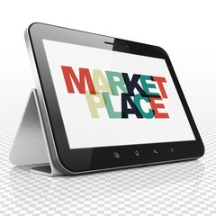 Marketing concept: Tablet Computer with Marketplace on  display