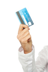Woman hand showing credit card