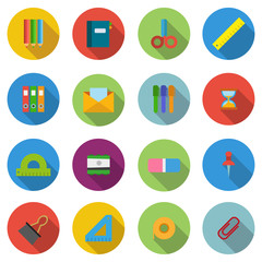 Fototapeta premium Set items chancellery in flat style illustration