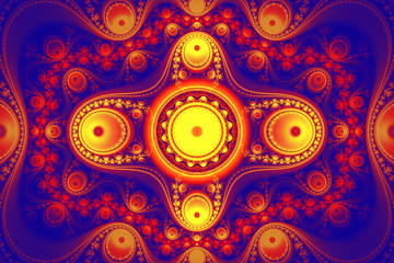 Fractal art background for creative design. Decoration for wallpaper desktop, poster, cover booklet. Abstract texture. Psychedelic. Print for clothes, t-shirt.