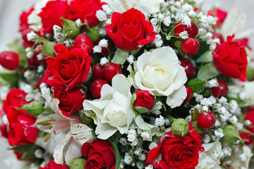 beautiful bridal bouquet at a wedding party