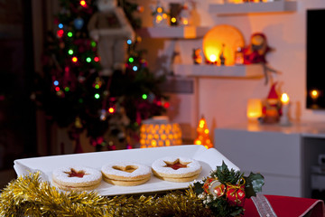 Christmas and new year gingerbread cookies with honey