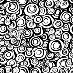 seamless loop spiral concentric circles background in black and