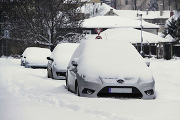 Snowbound cars