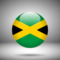 Round flag of Jamaica, vector illustration