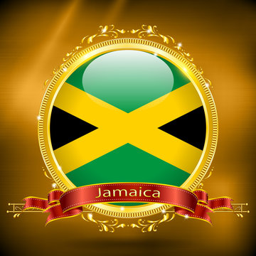 Flag of Jamaica in GOLD