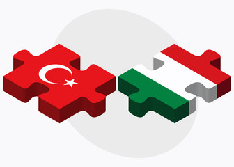 Turkey and Hungary Flags