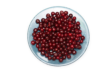 Cherries isolated on the white background