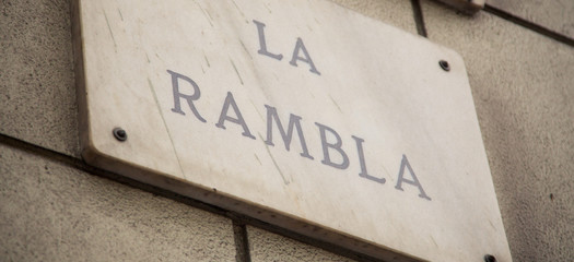Famous La Rambla in Barcelona