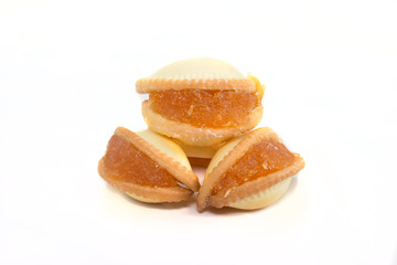 Pineapple Cookies on white background