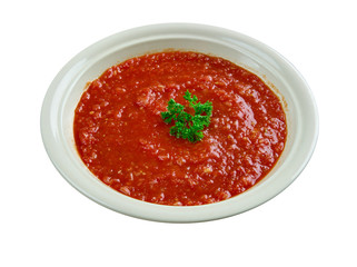 Soup of roasted tomatoes and onions