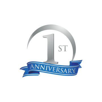 1st anniversary ring logo blue ribbon