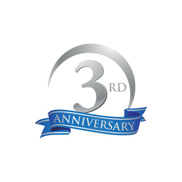 3rd anniversary ring logo blue ribbon