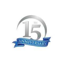 15th anniversary ring logo blue ribbon