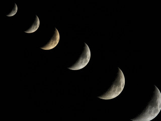 crescent moon setting