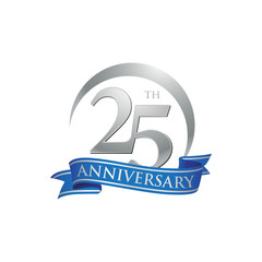 25th anniversary ring logo blue ribbon