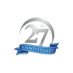27th anniversary ring logo blue ribbon