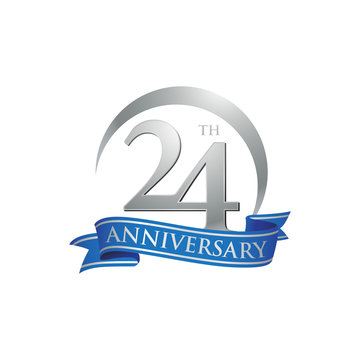 24th anniversary ring logo blue ribbon