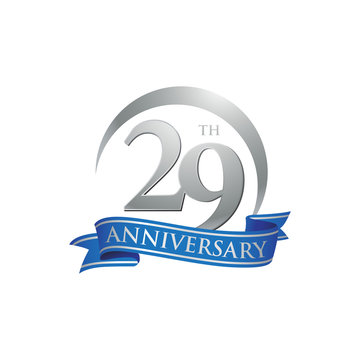 29th anniversary ring logo blue ribbon