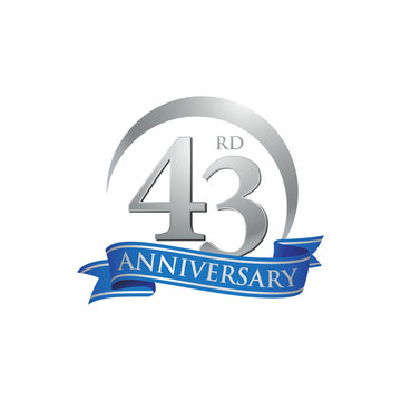 43rd anniversary ring logo blue ribbon