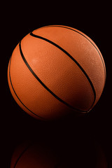 Basketball on black background