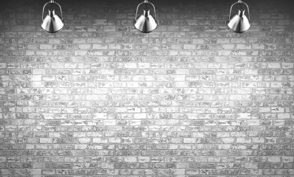 Brick wall with lamps background