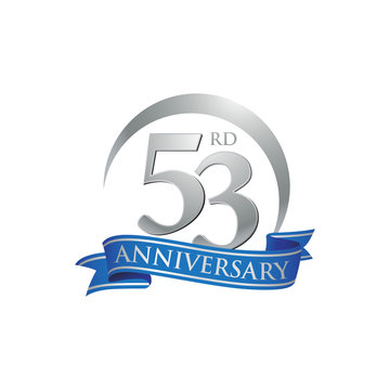 53rd anniversary ring logo blue ribbon
